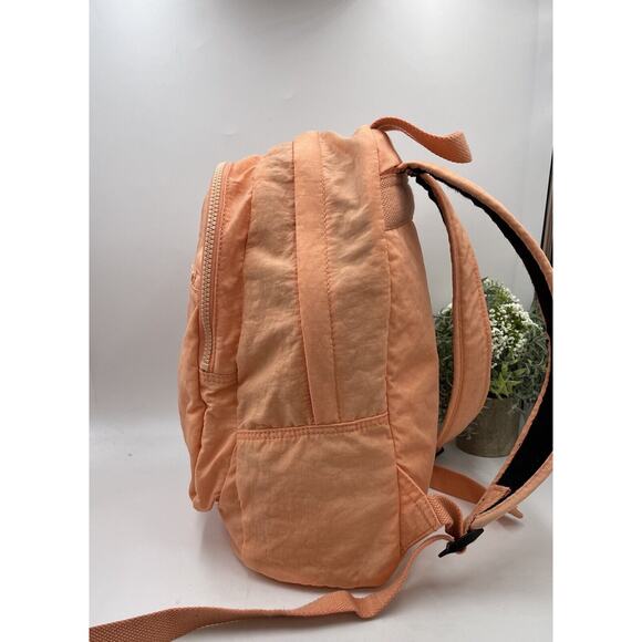 Kipling Nylon Seoul Challenger Peachy Coral BP4227 Monkey Fob Medium Backpack - Picture 9 of 16